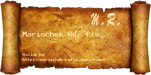 Marischek Ráfis névjegykártya